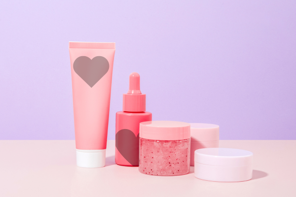 beauty product heart label